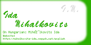 ida mihalkovits business card